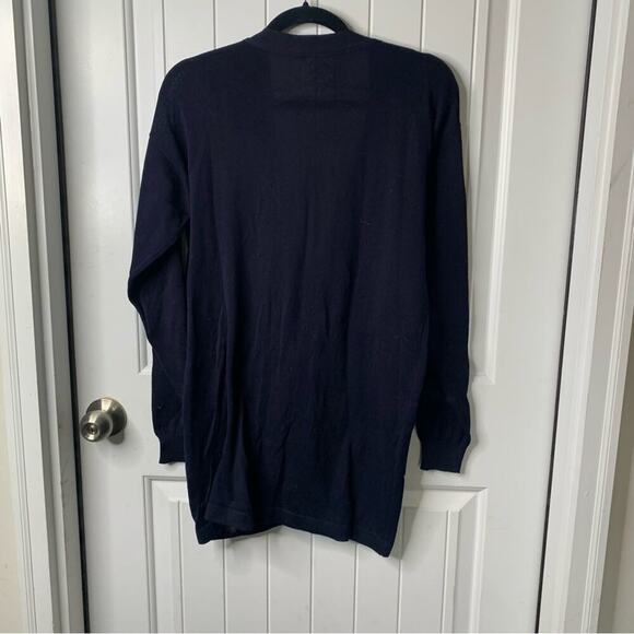 Vintage Jaeger Argyle‎ metallic gold navy sweater cardigan size small made in UK - Picture 3 of 6